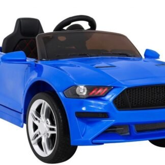 Coche GTSport de batería para niños, 12V, RC, azul, Ruedas goma, asiento cuero, INDA551-RA-BBH-718A
